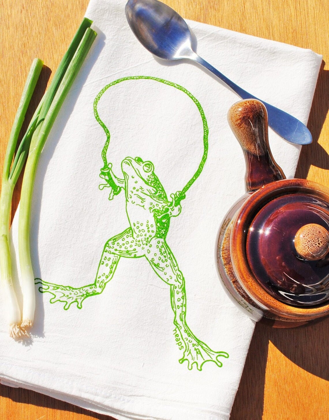 Jumping Frog Flour Sack Tea Towel