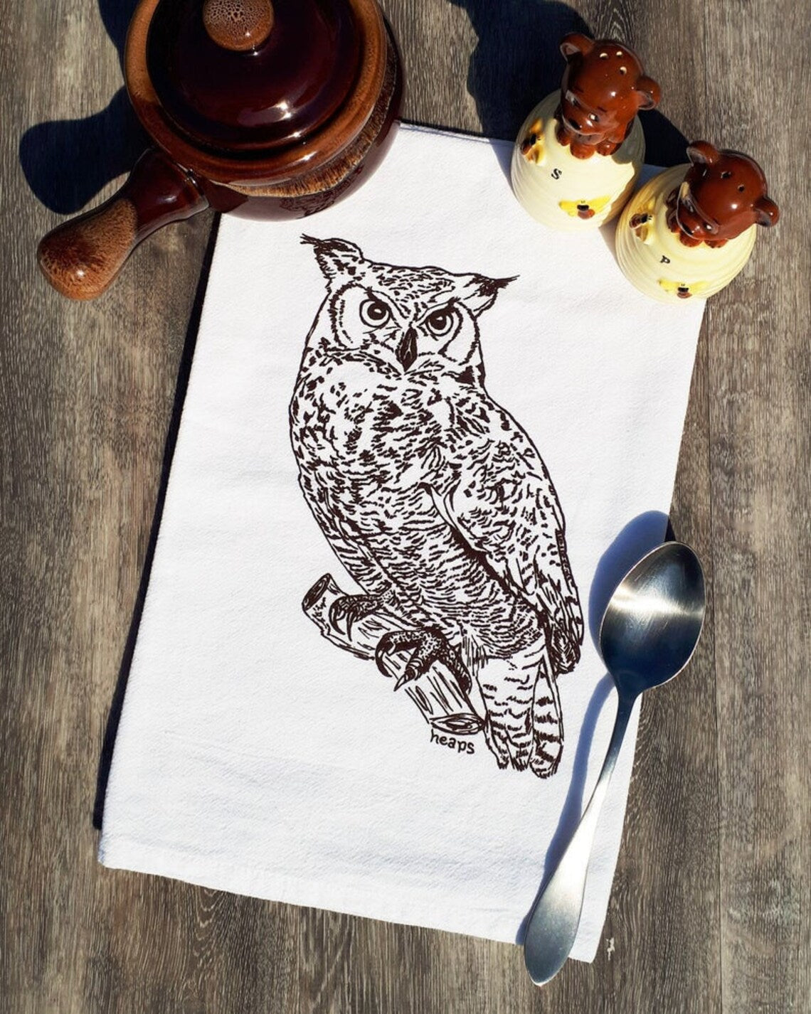 Classic Owl Flour Sack Tea Towel