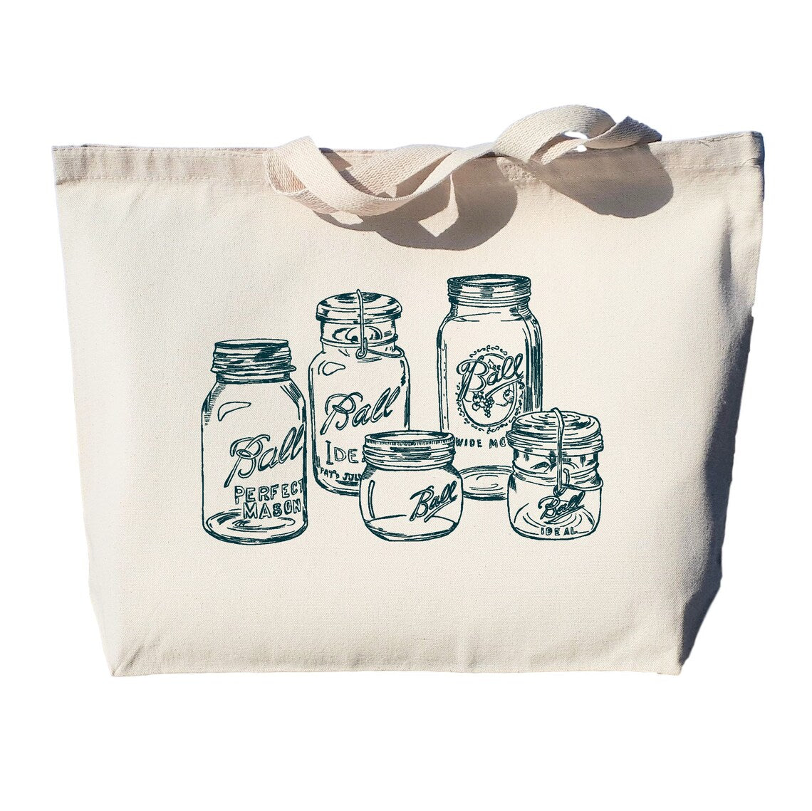Mason Jars Large Heavyweight Canvas Tote