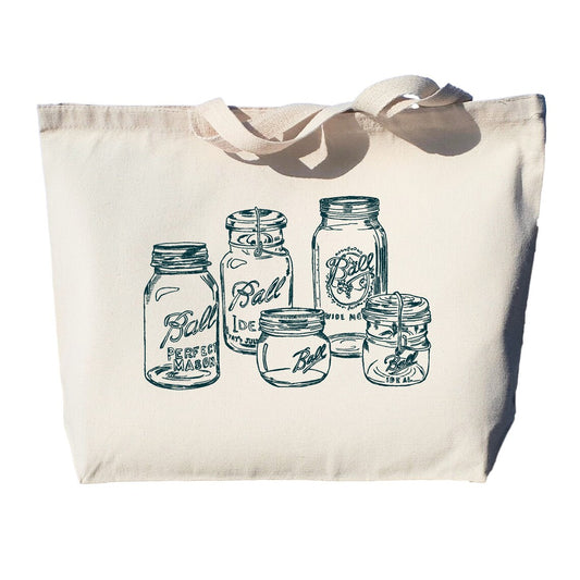 Mason Jars Large Heavyweight Canvas Tote