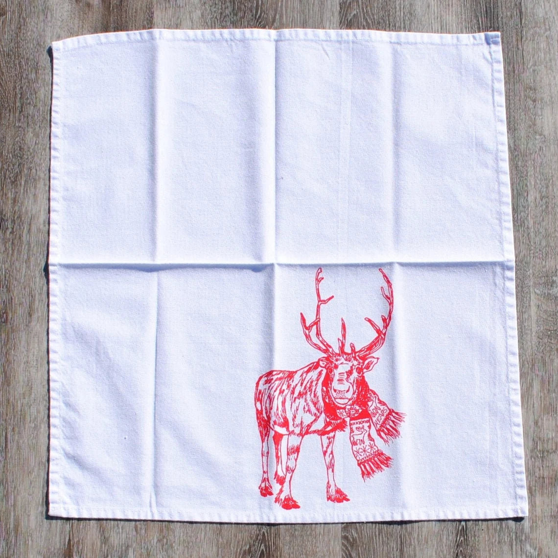 Set of 4 Reindeer Cotton Napkins