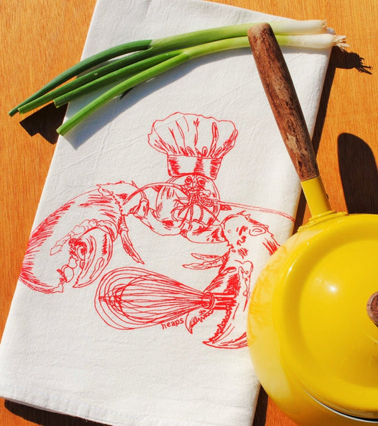 Lobster Chef Flour Sack Tea Towel
