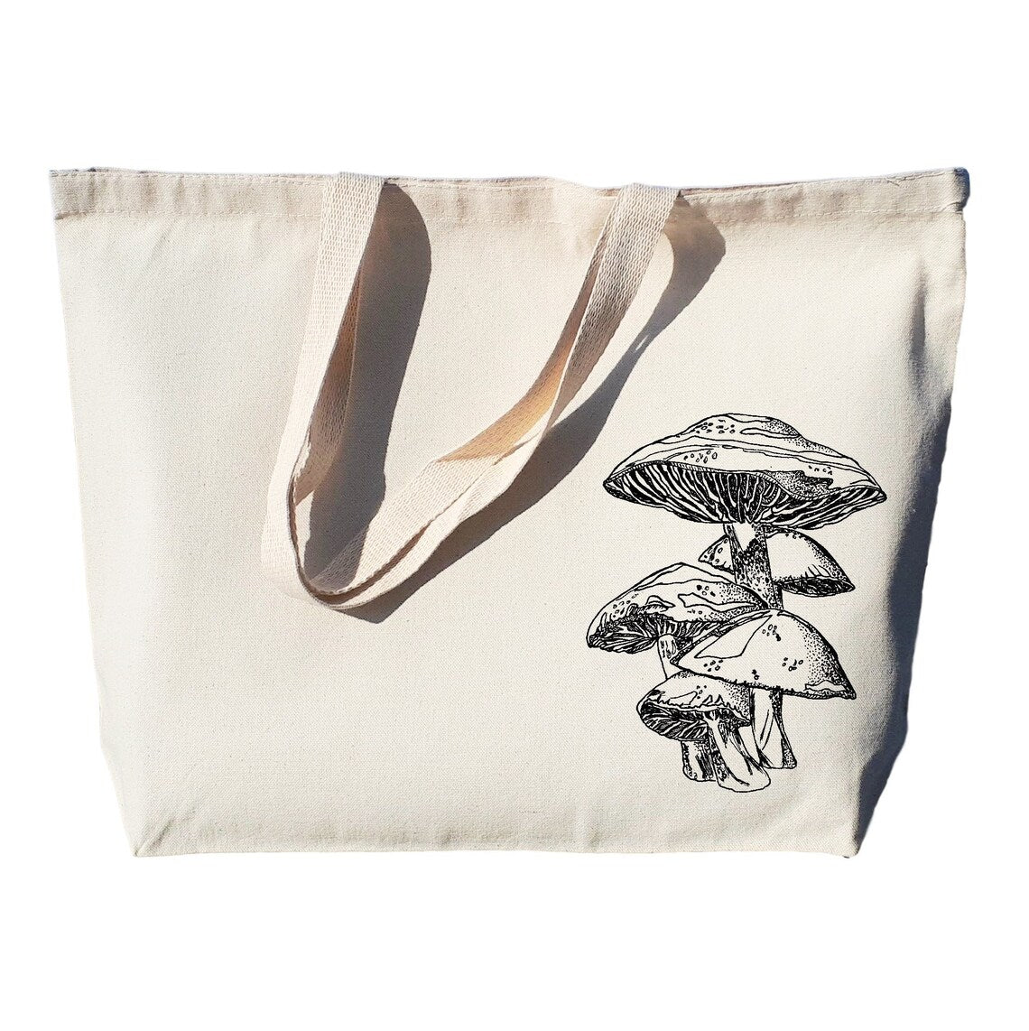 Mushrooms Large Heavyweight Canvas Tote