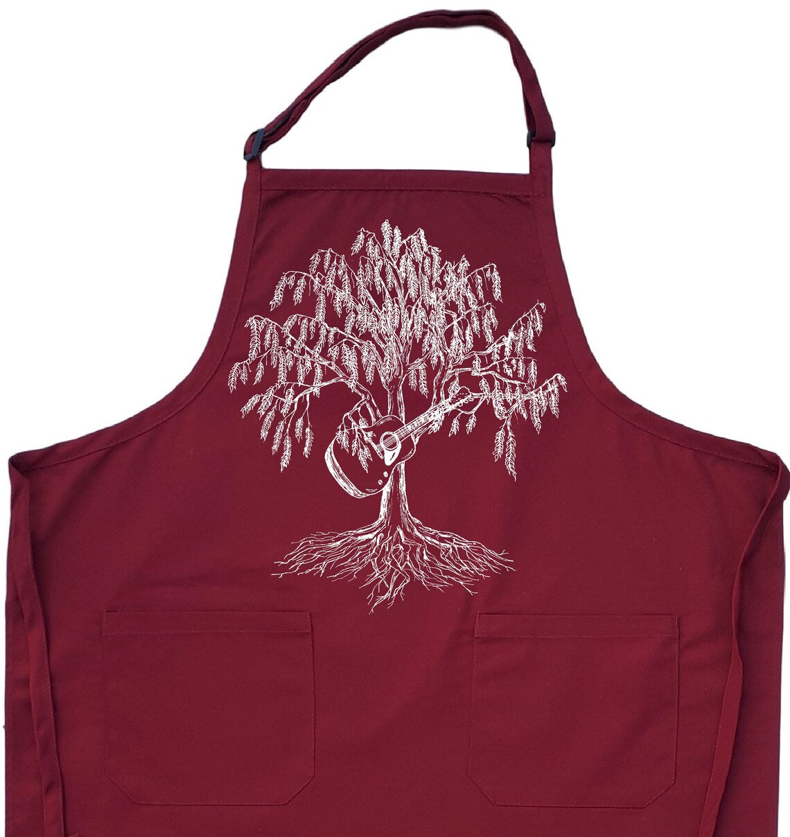 Weeping Willow Guitar Chef's Apron with Pockets