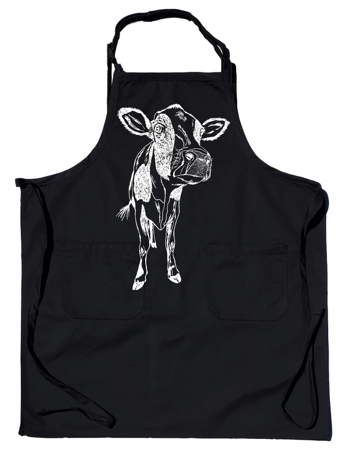 Close Up Cow Chef Apron with Pockets