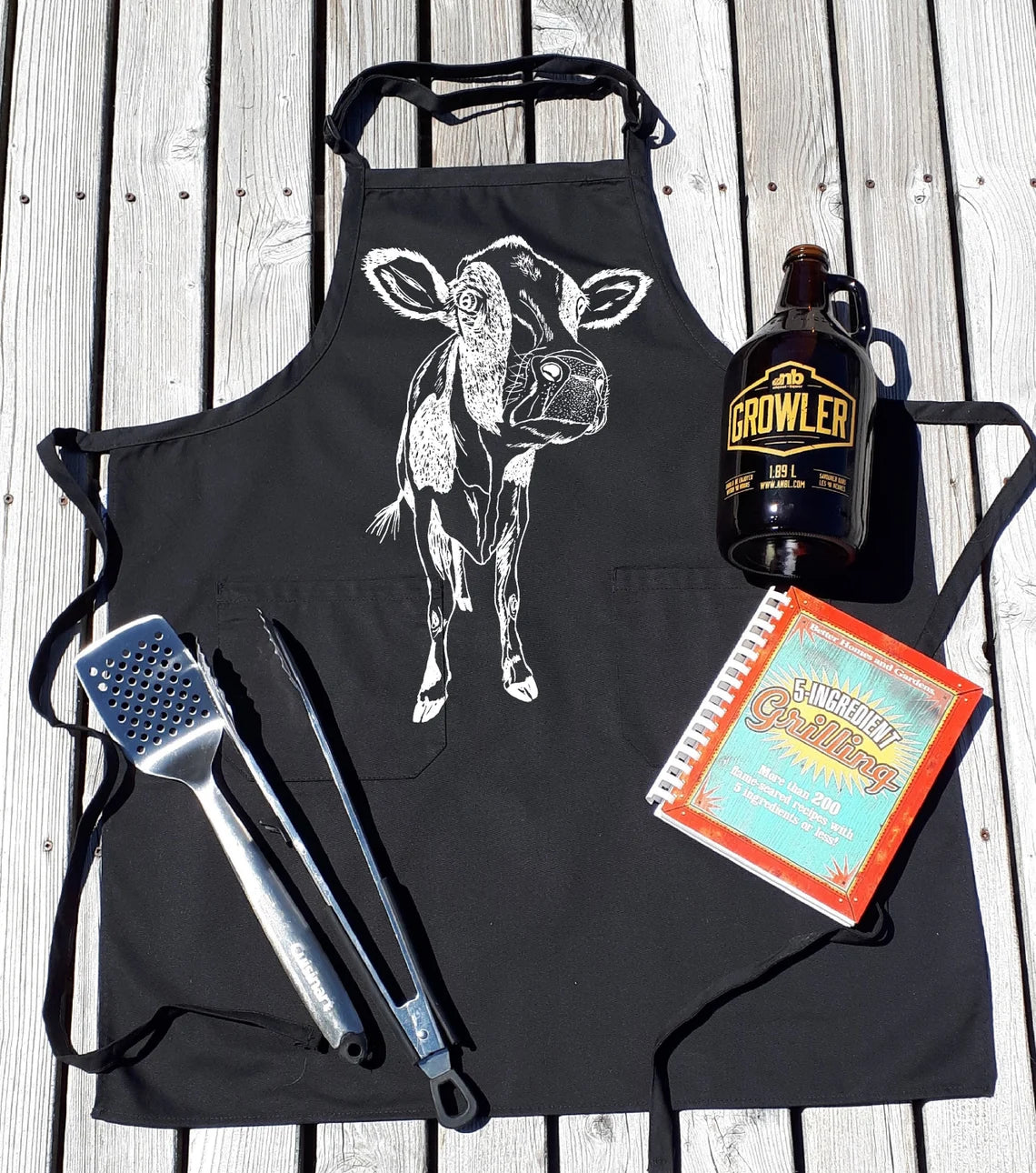 Close Up Cow Chef Apron with Pockets