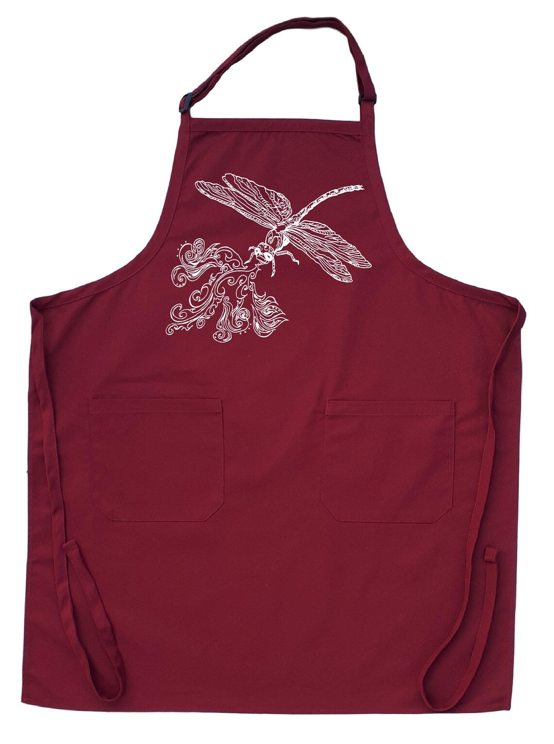 Fire Breathing Dragonfly Chef's Apron with Pockets