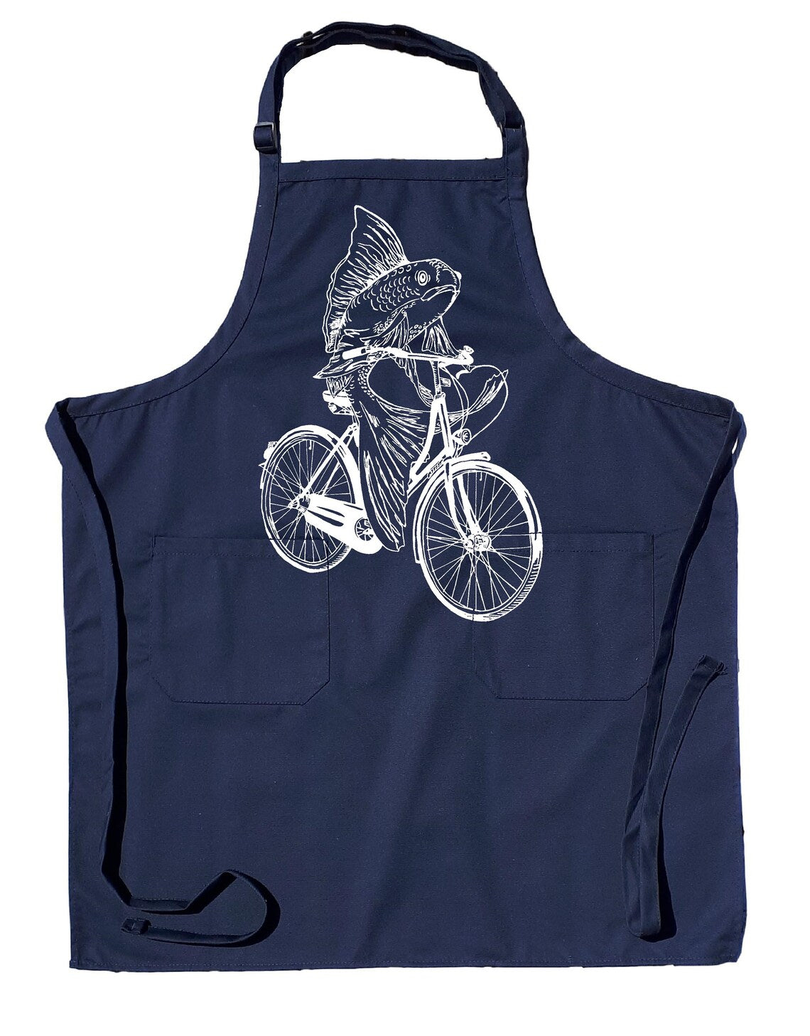 Fish on a Bicycle Chef's Apron with Pockets
