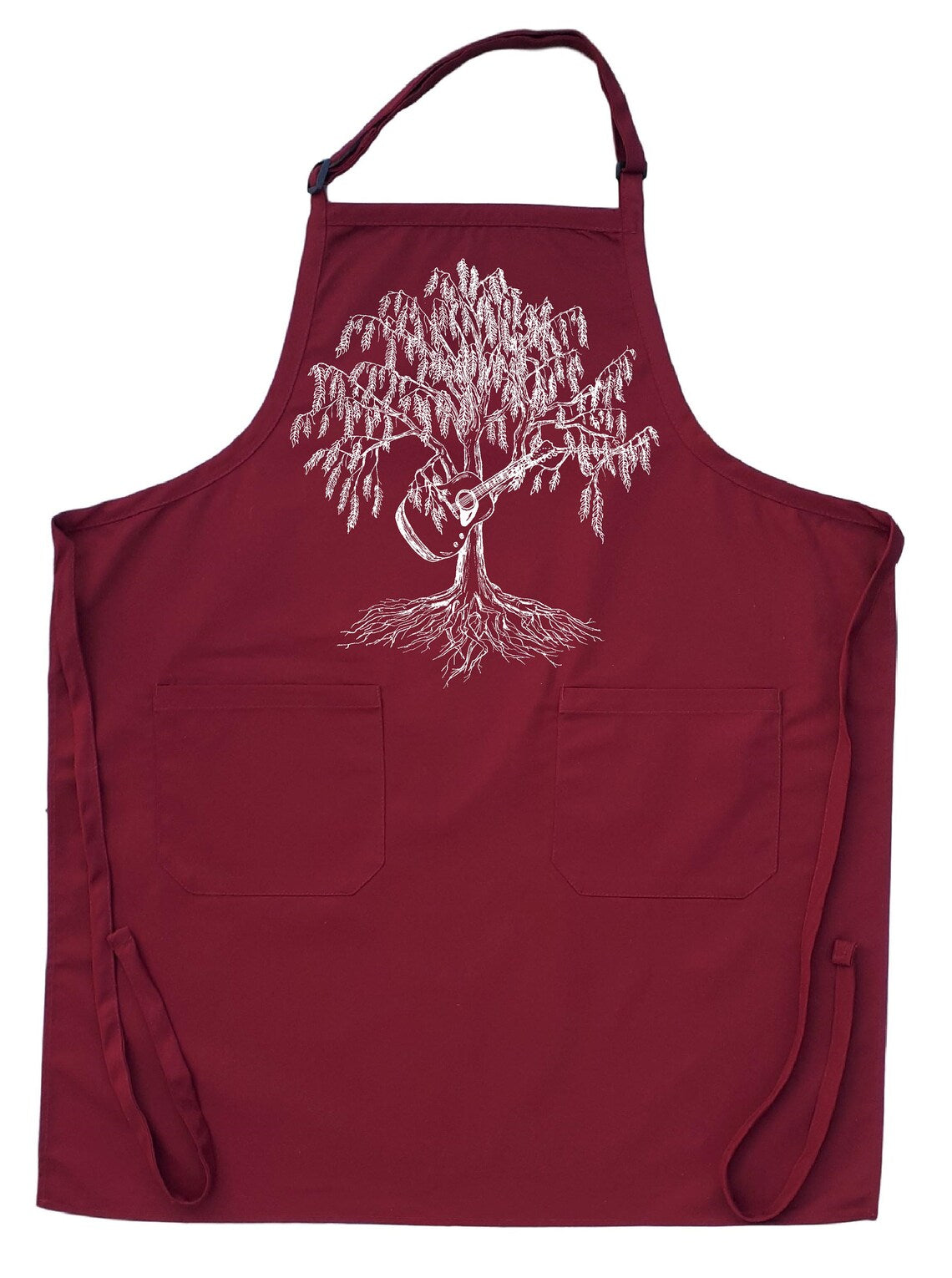 Weeping Willow Guitar Chef's Apron with Pockets