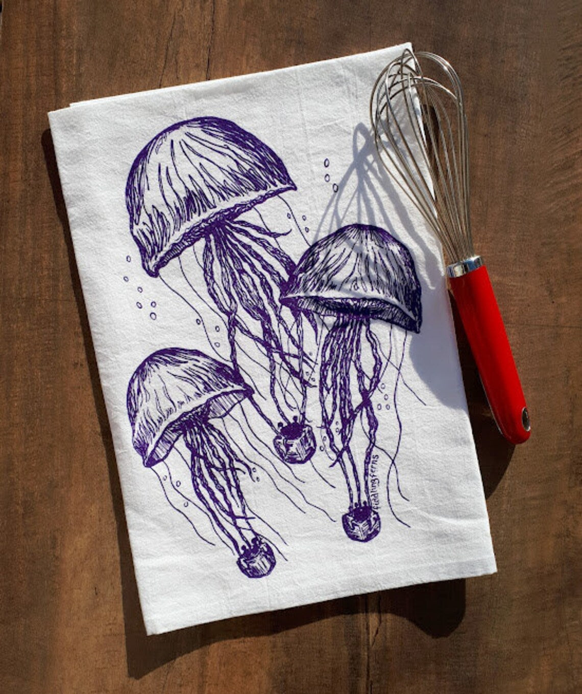 Jellyfish Flour Sack Tea Towel