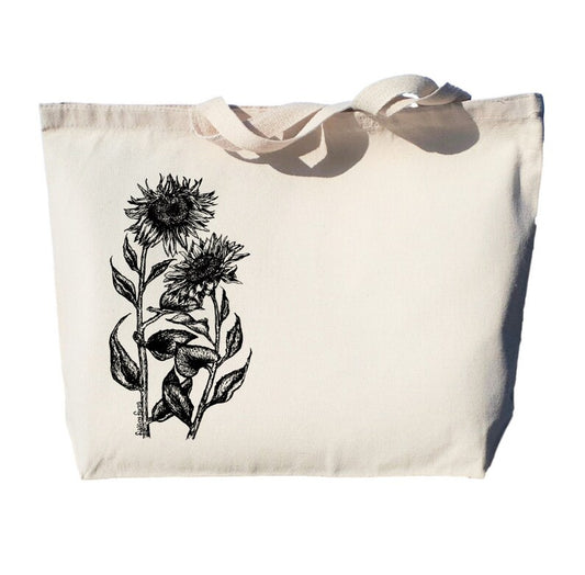 Sunflowers Large Heavyweight Canvas Tote