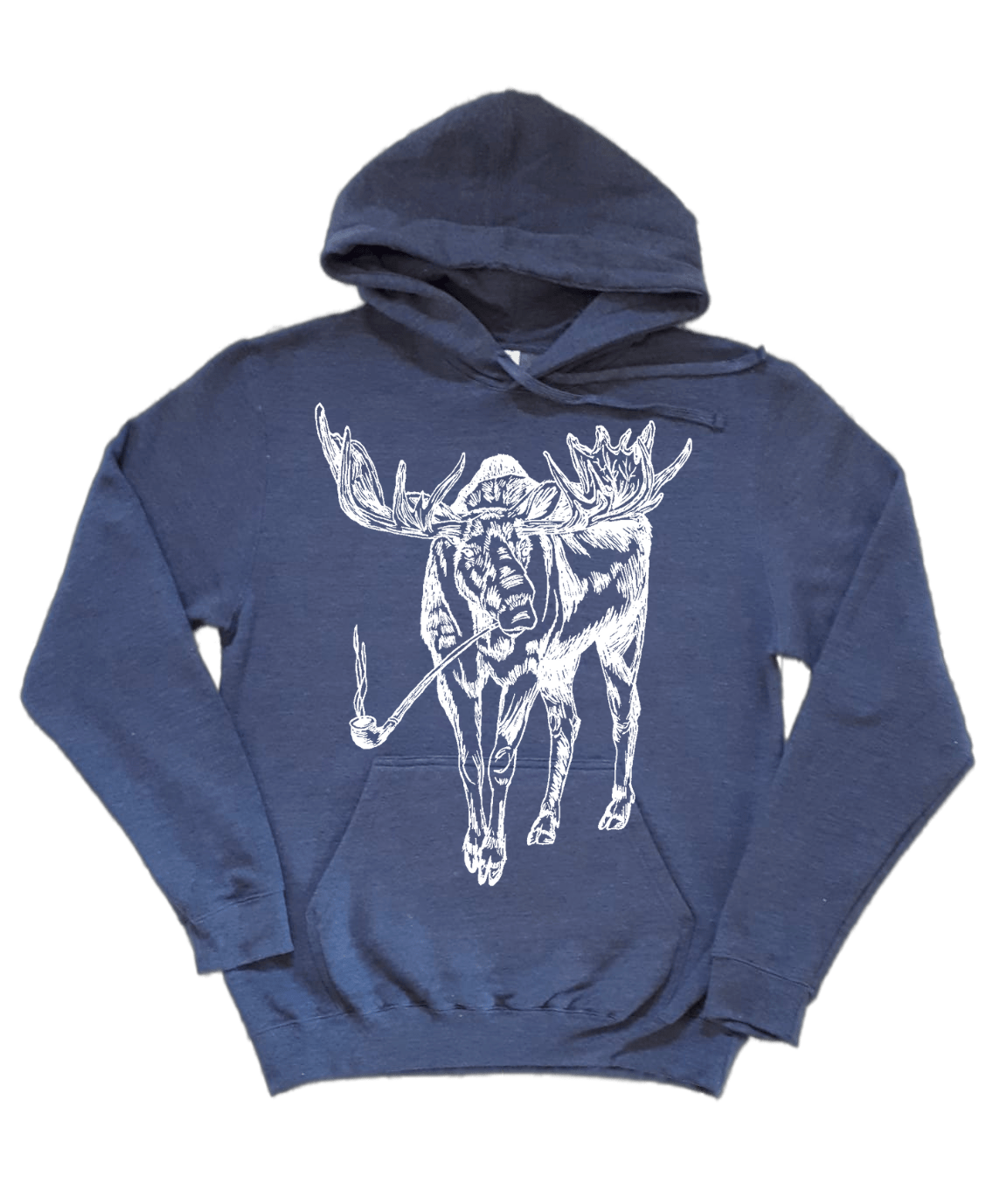 Moose Smoking a Pipe Unisex Fleece Hoodie