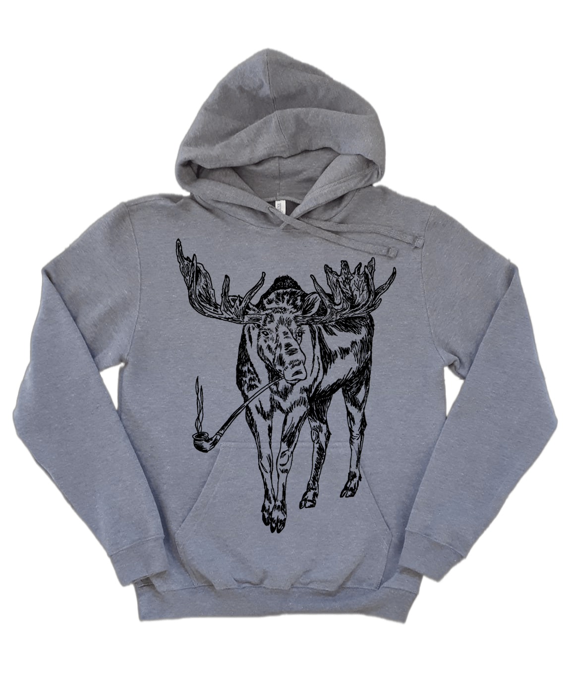 Moose Smoking a Pipe Unisex Fleece Hoodie