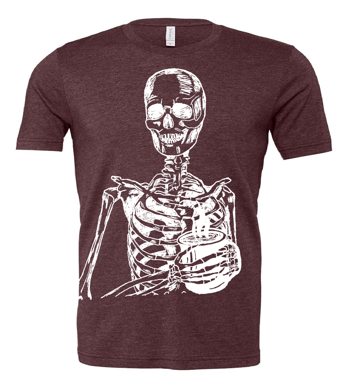 Skeleton Drinking Coffee Unisex T Shirt