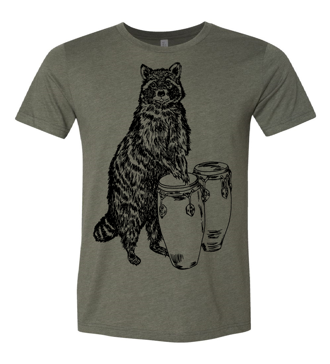 Raccoon Playing Conga Drums Unisex T Shirt