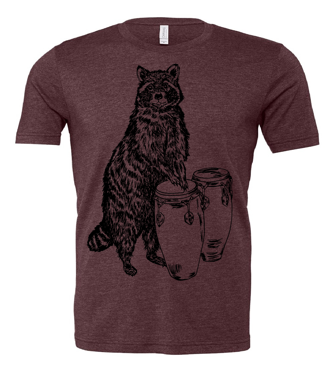 Raccoon Playing Conga Drums Unisex T Shirt