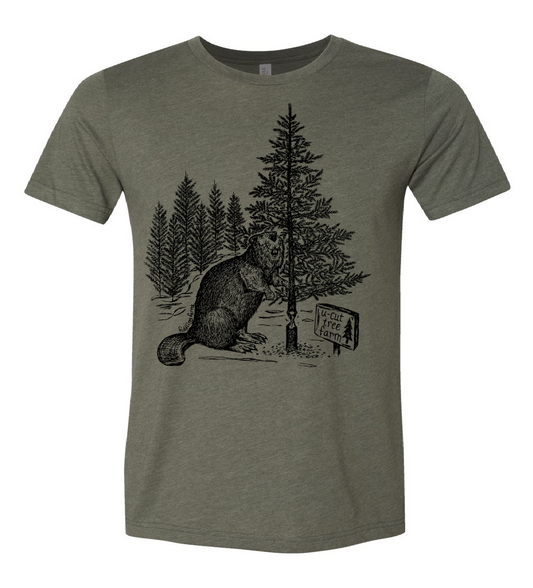 Beaver at a U Cut Tree Farm Unisex T Shirt