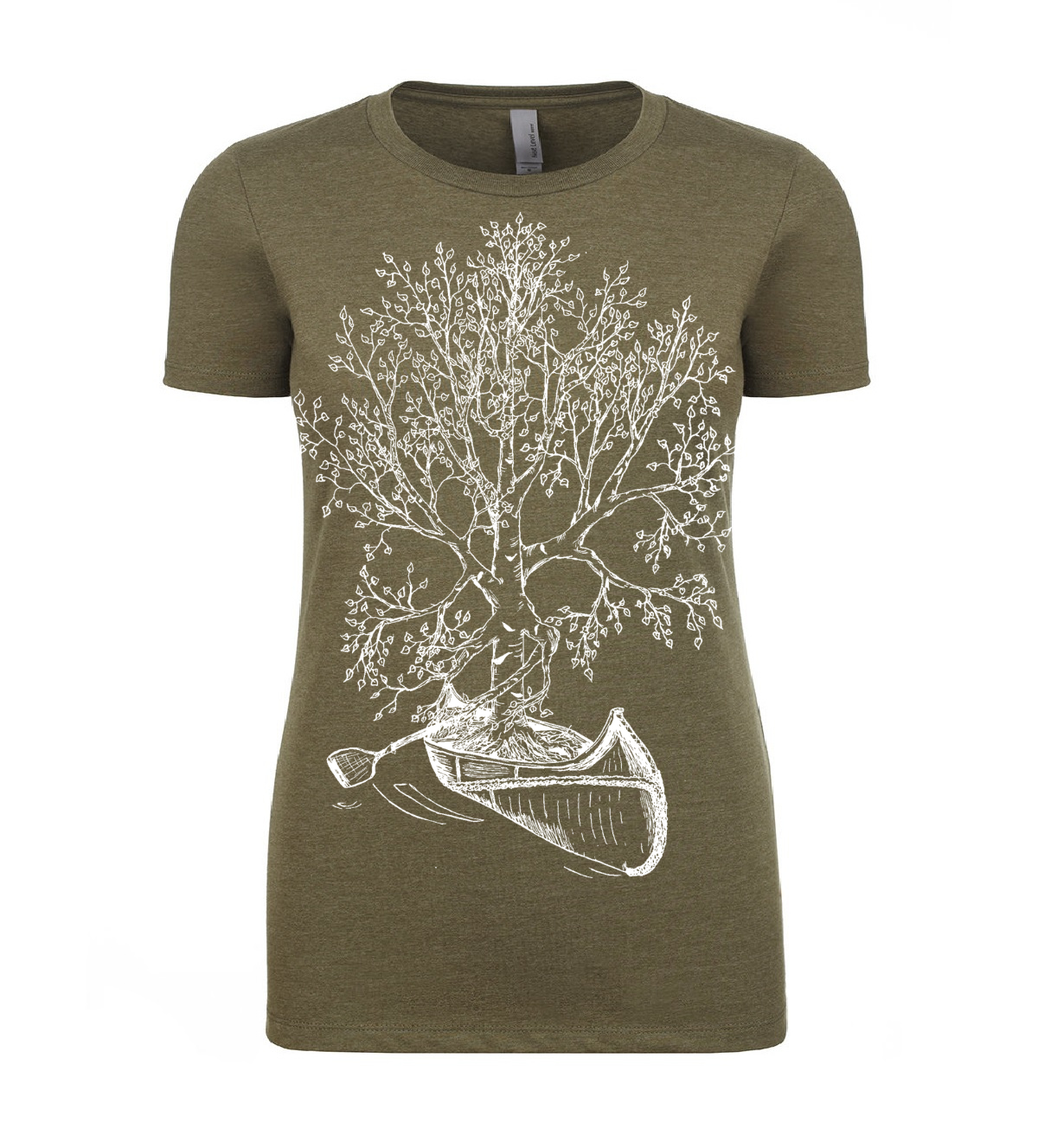 Birch Tree in a Canoe Ladies T Shirt