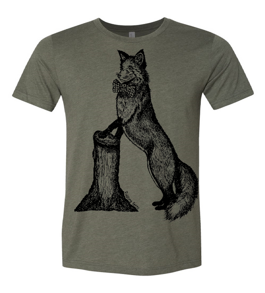 Fox in a Houndstooth Bowtie Unisex T Shirt