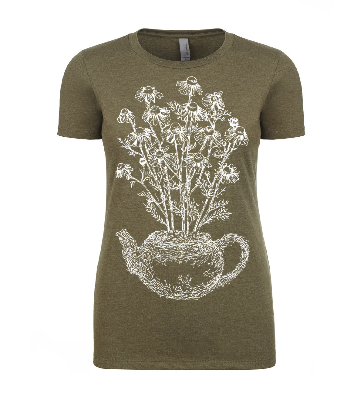 Chamomile Teapot Ladies T Shirt