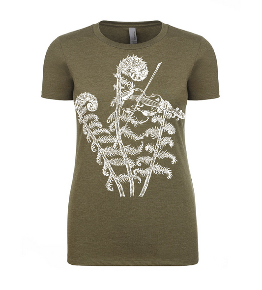 Fiddling Fiddleheads Ladies T Shirt