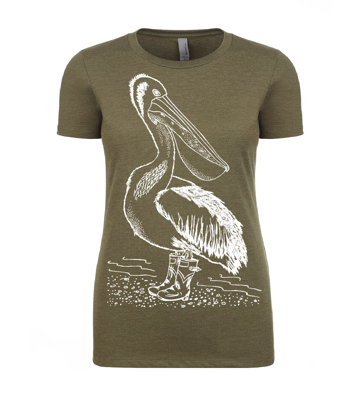 Pelican in Rain Boots Ladies T Shirt