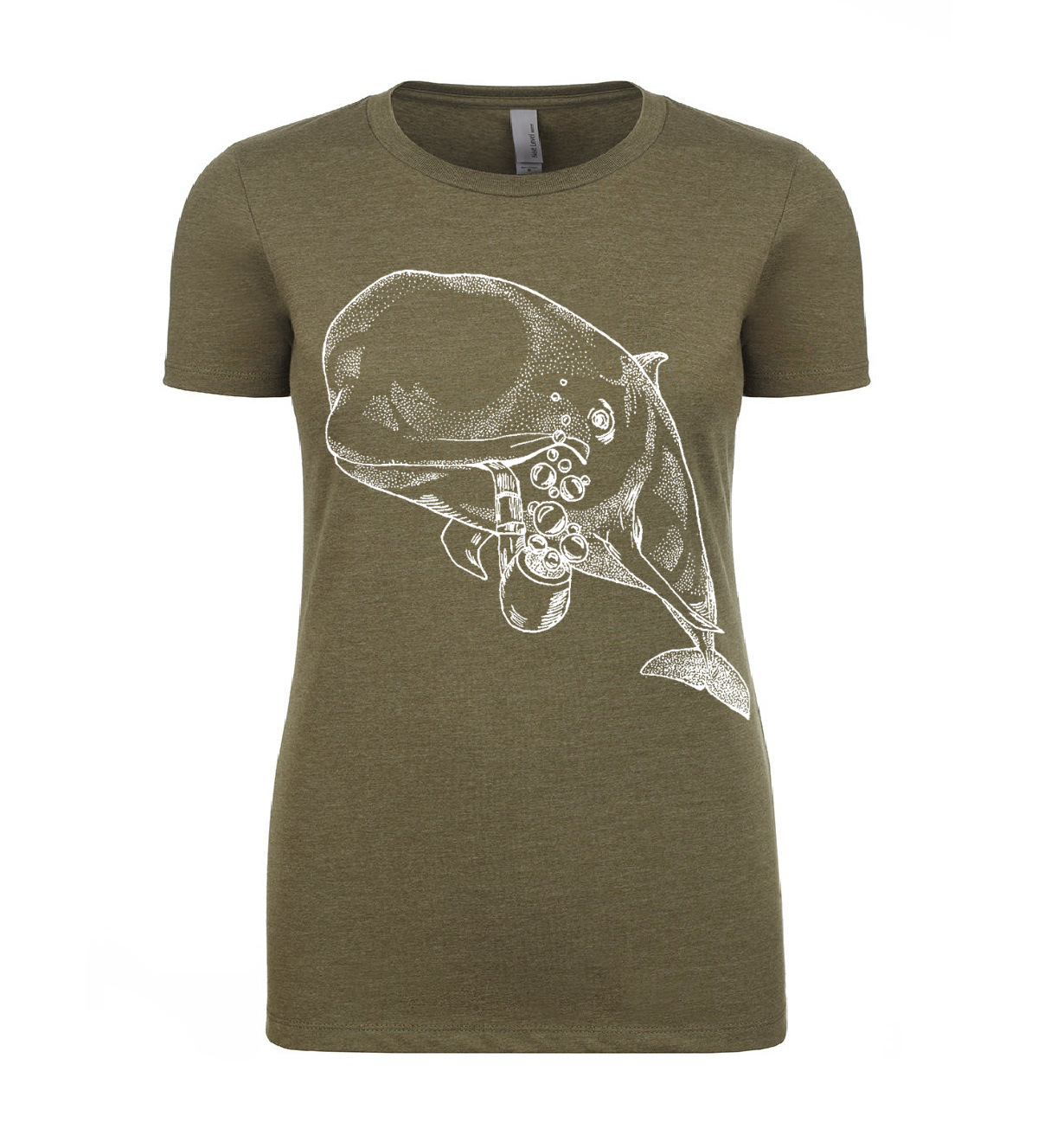 Pilot Whale with a Pipe Ladies T Shirt