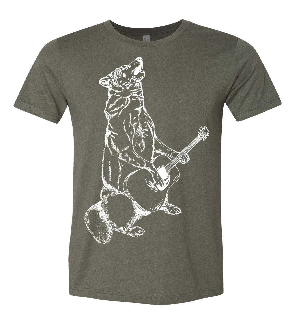 Howling Wolf Playing Guitar Unisex T Shirt