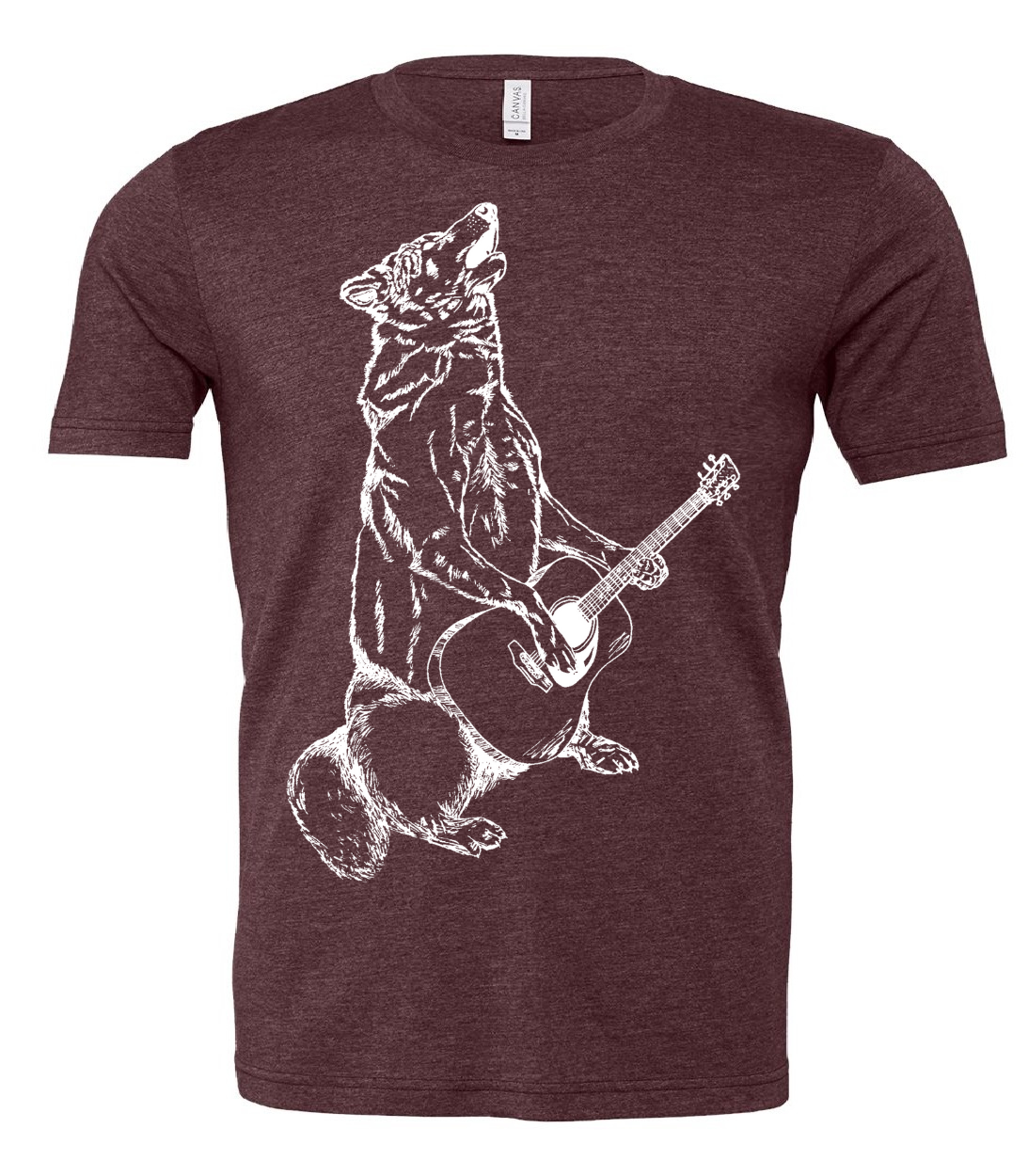 Howling Wolf Playing Guitar Unisex T Shirt