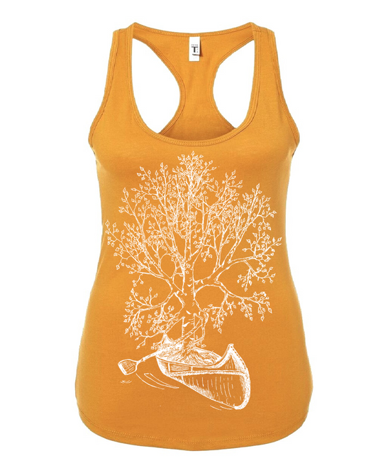 Birch Tree in a Canoe Ladies Tank Top