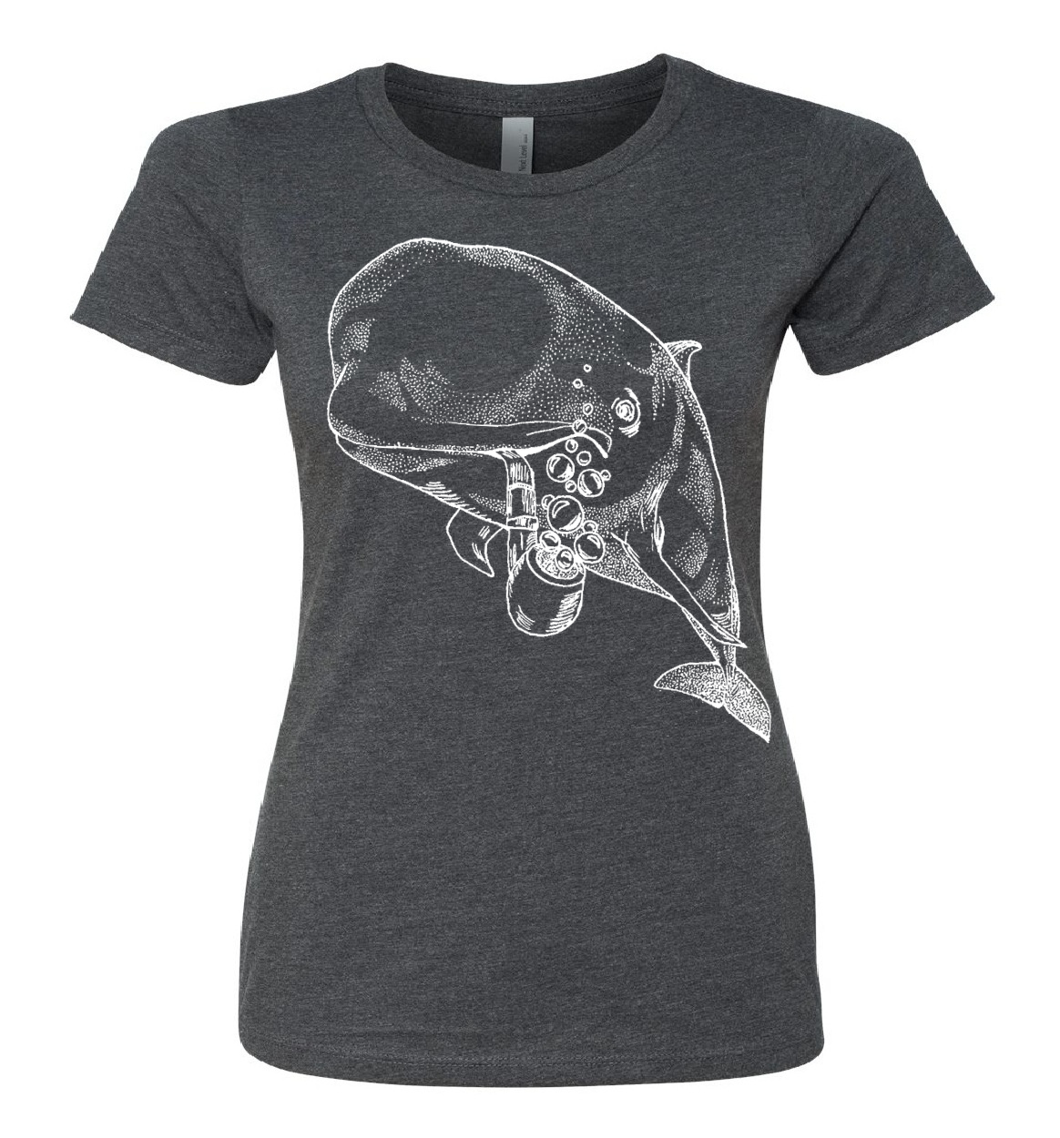 Pilot Whale with a Pipe Ladies Snug Fit T Shirt