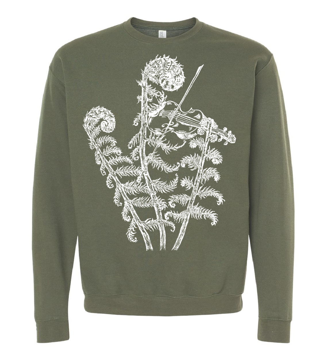 Fiddling Fiddleheads Unisex Fleece Crewneck