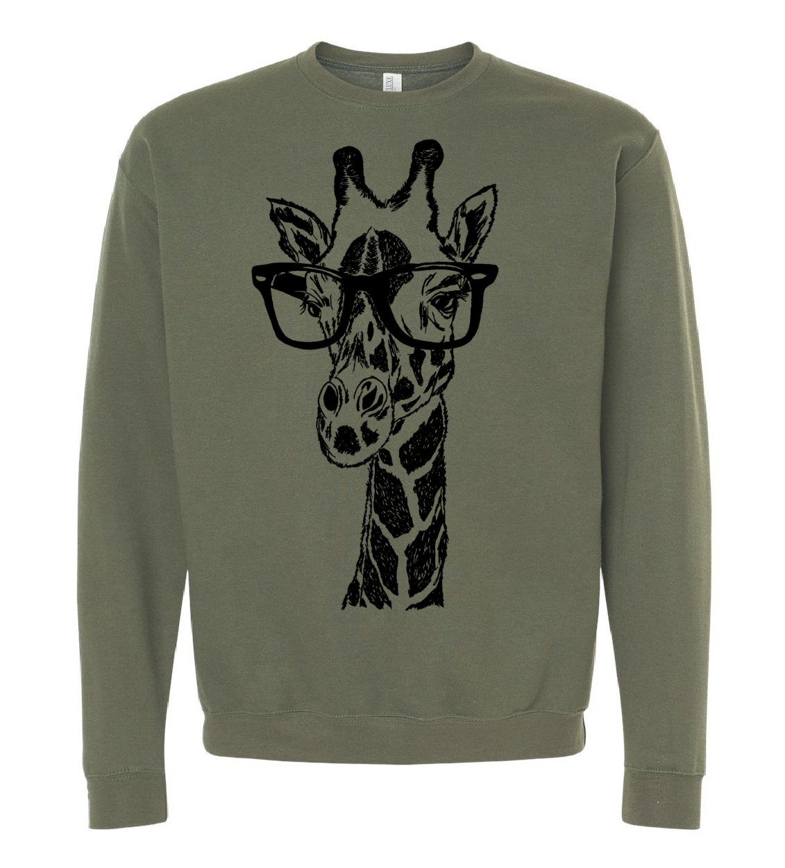 The Original Giraffe with Glasses Unisex Fleece Crewneck
