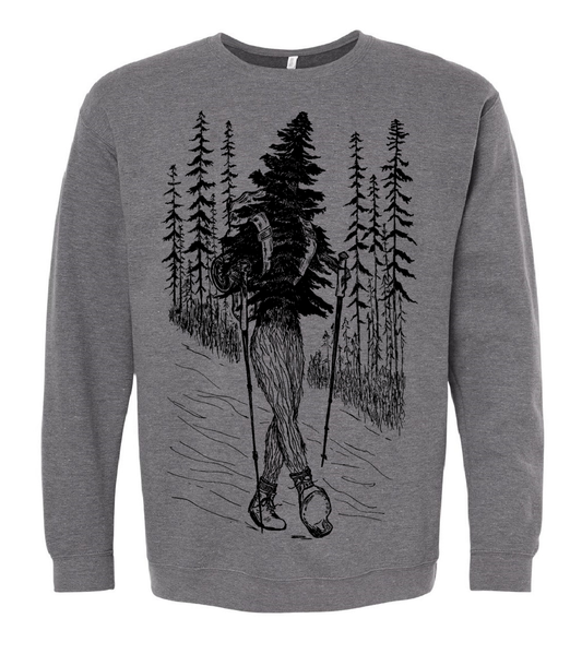 Hiking Tree Unisex Fleece Crewneck