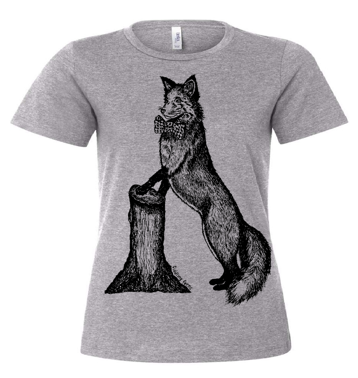 Fox in a Houndstooth Bowtie Ladies Loose Fit T Shirt