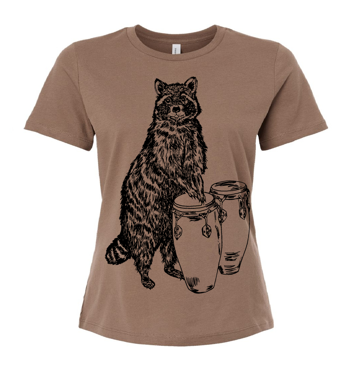 Raccoon Drummer Ladies Loose Fit T Shirt