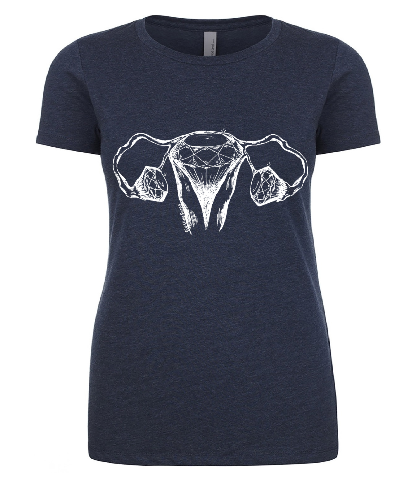 Diamond Uterus and Ovaries Ladies Snug Fit T Shirt