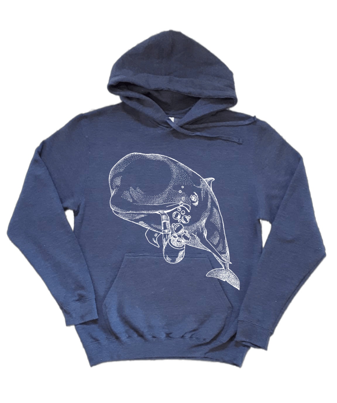 Pilot Whale with a Pipe Unisex Fleece Hoodie