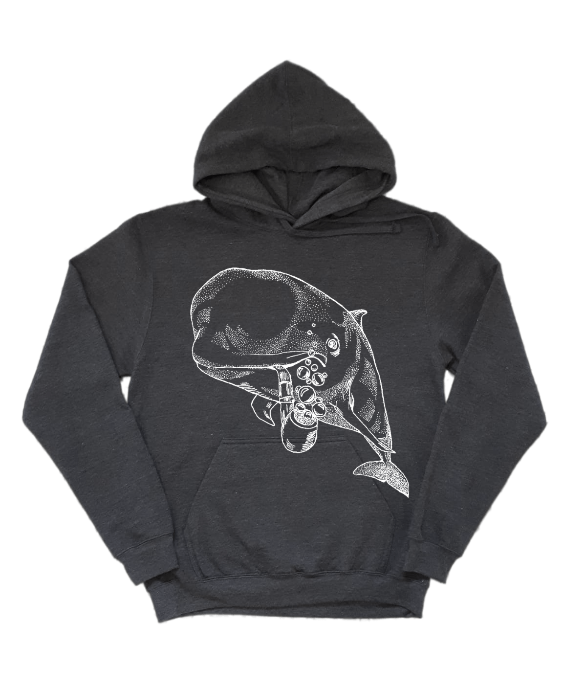 Pilot Whale with a Pipe Unisex Fleece Hoodie