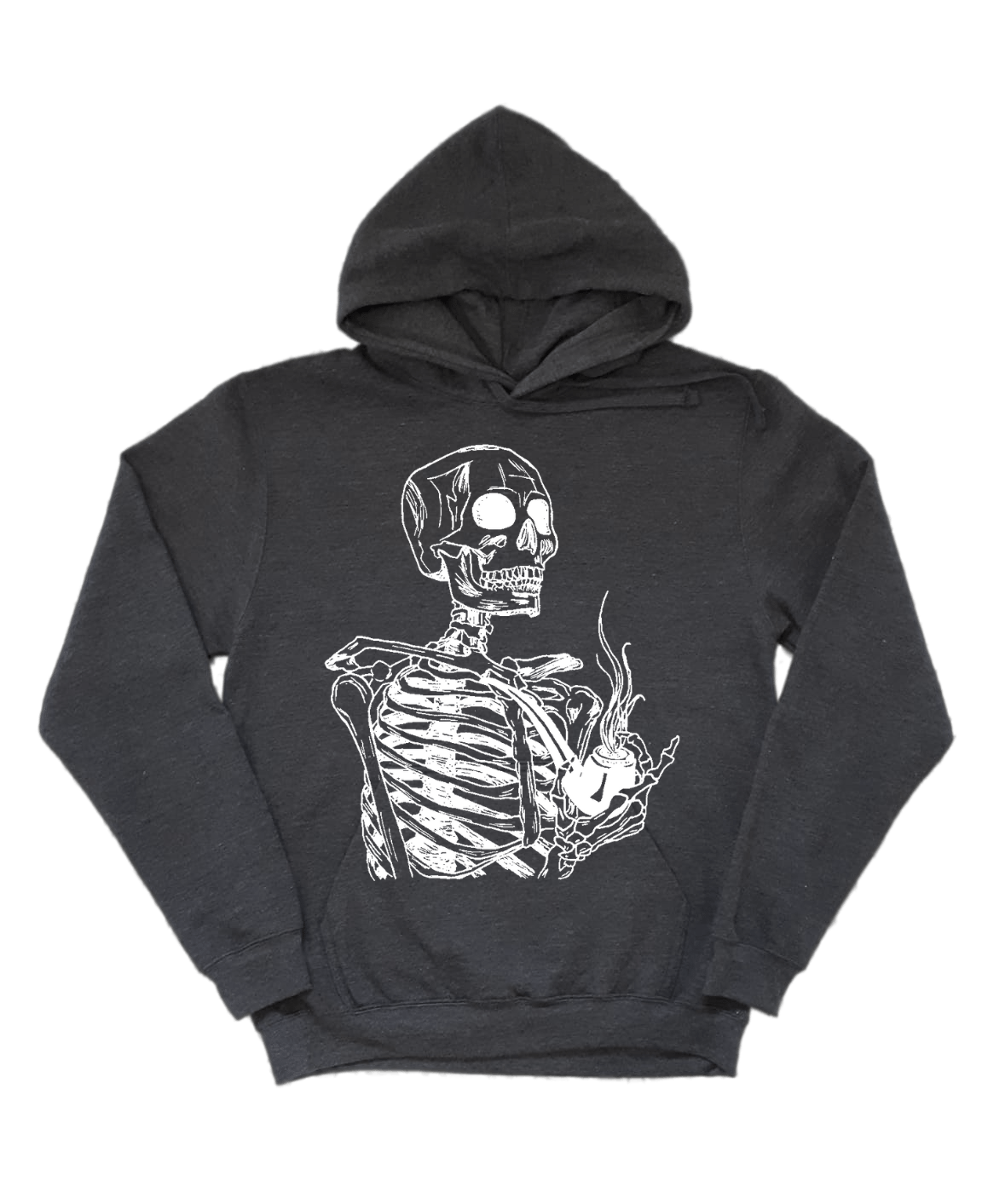 Skeleton Smoking a Pipe Unisex Fleece Hoodie