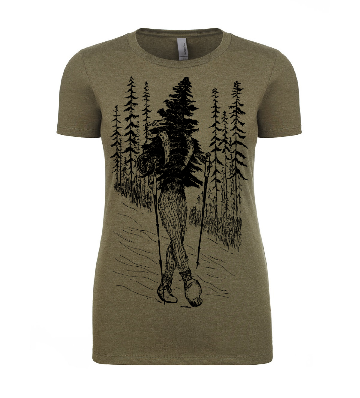 Hiking Tree Ladies T Shirt