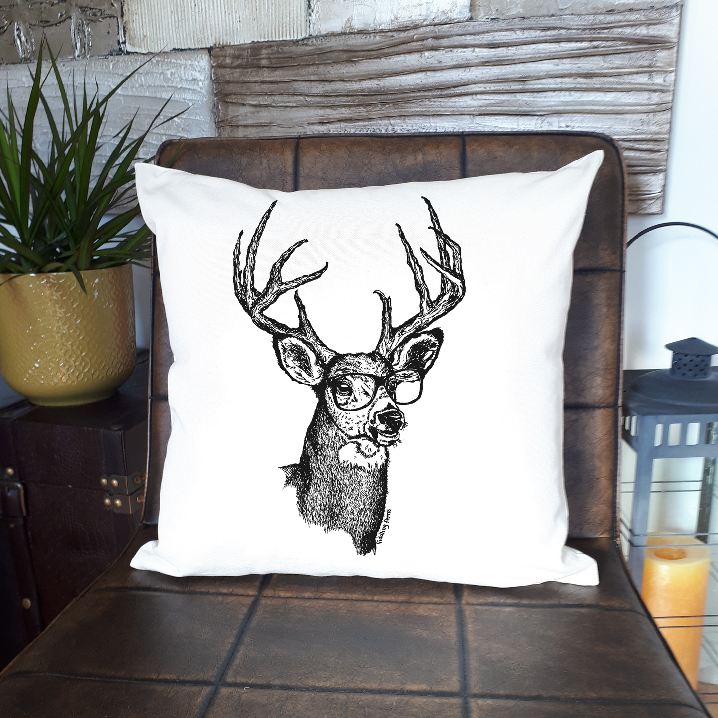 Deer Buck with Glasses 20 x 20 Cushion Cover