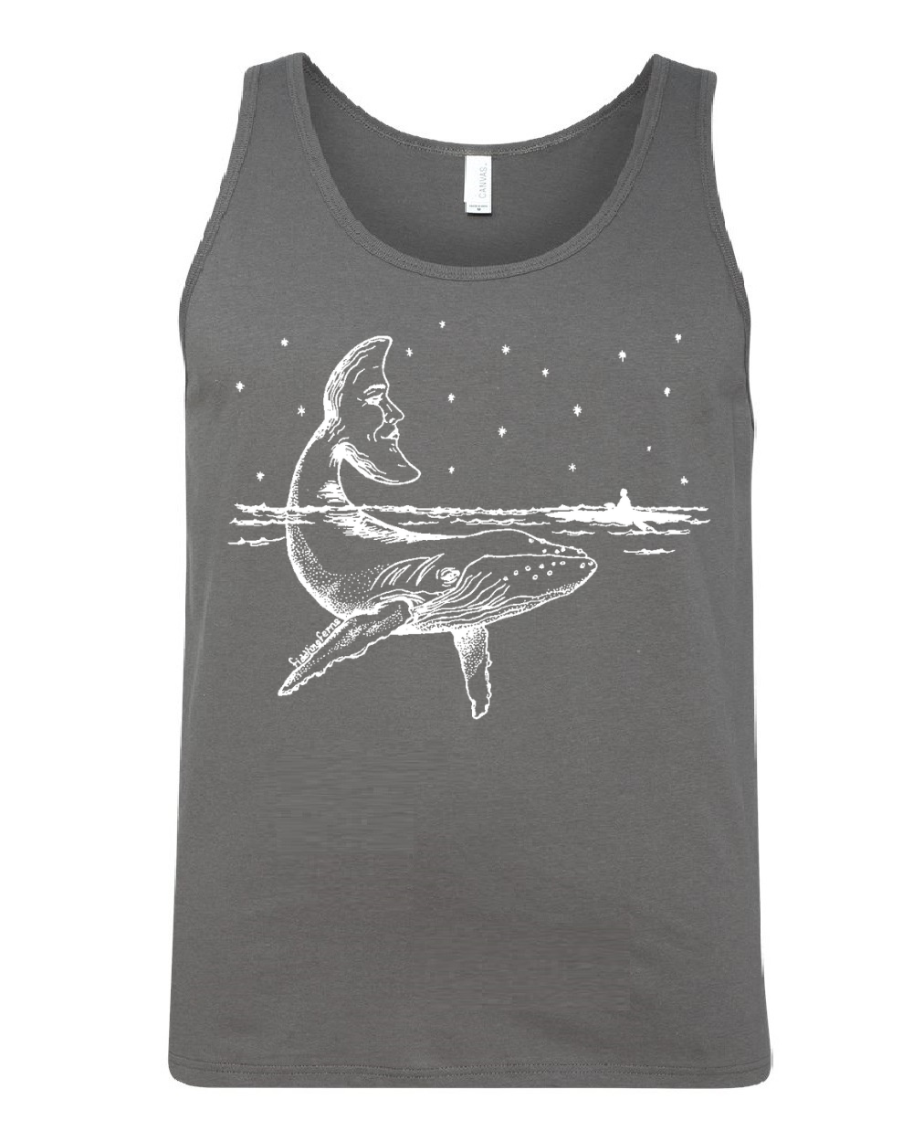 Whale with a Moon Tail Unisex Tank Top