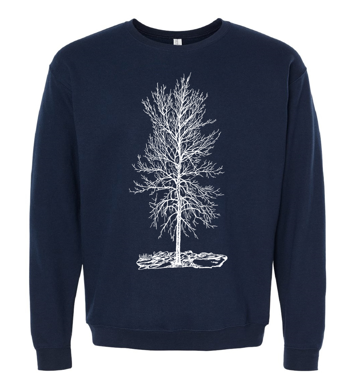 Solitude Bare Winter Tree Unisex Fleece Crewneck