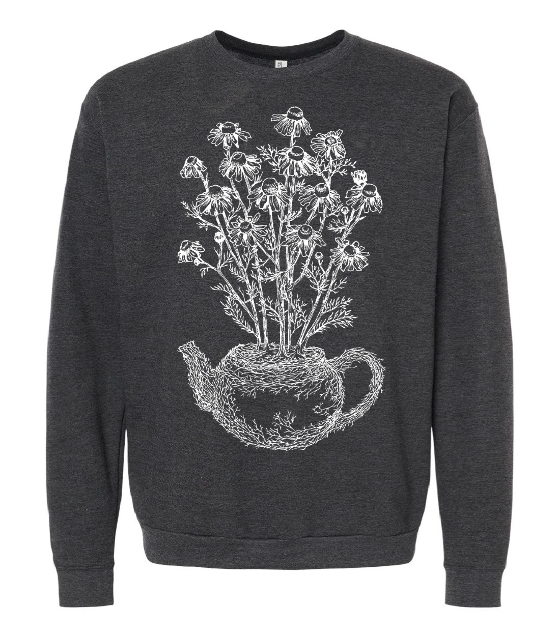 Chamomile Teapot Unisex Fleece Crewneck