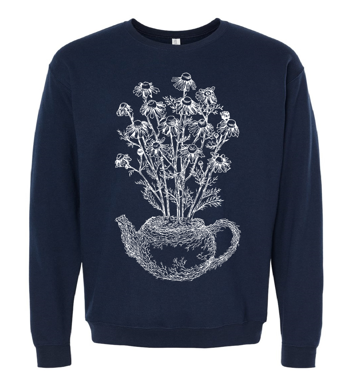 Chamomile Teapot Unisex Fleece Crewneck