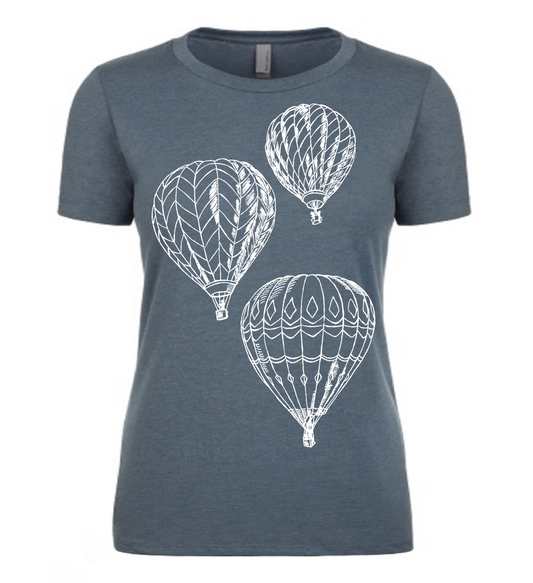 Hot Air Balloons Ladies Snug Fit T Shirt