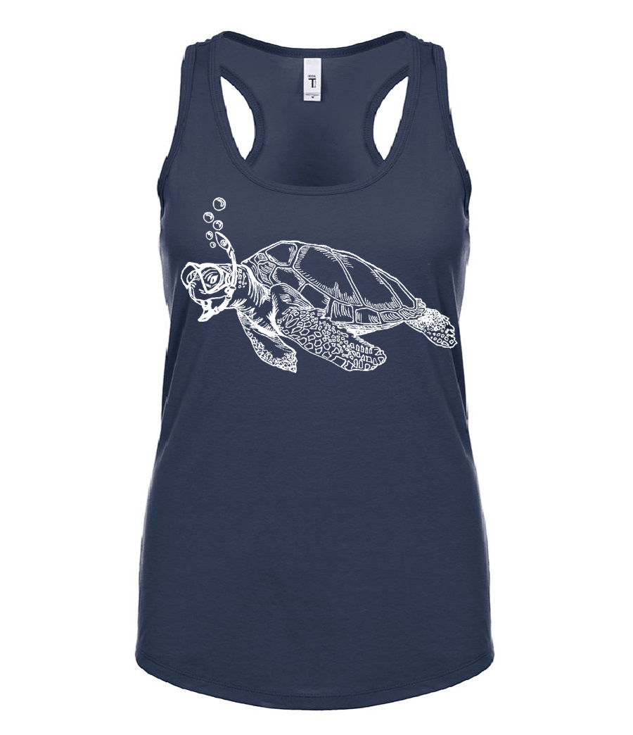 Snorkeling Sea Turtle Ladies Tank Top