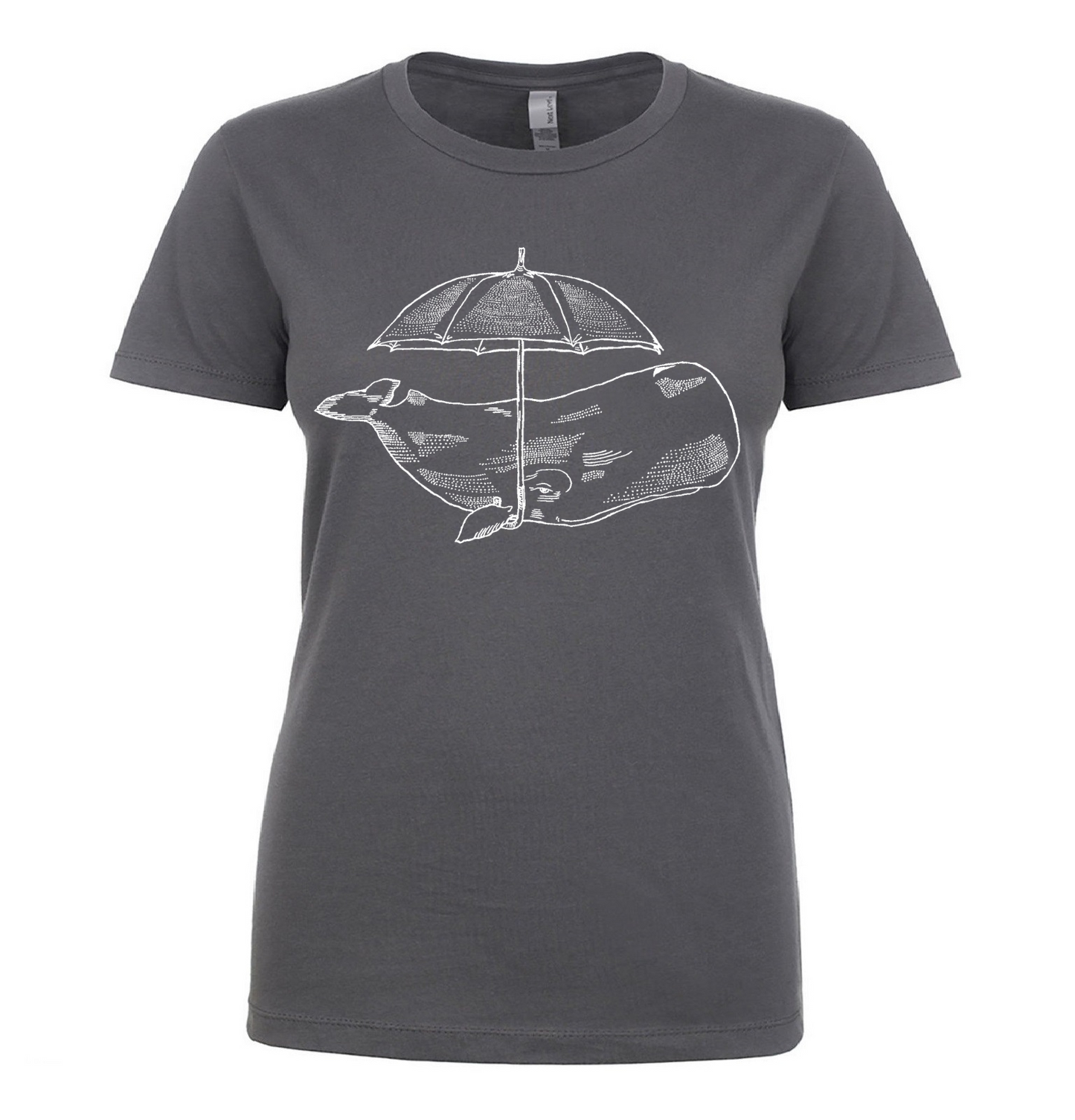 Whale with an Umbrella Ladies T Shirt