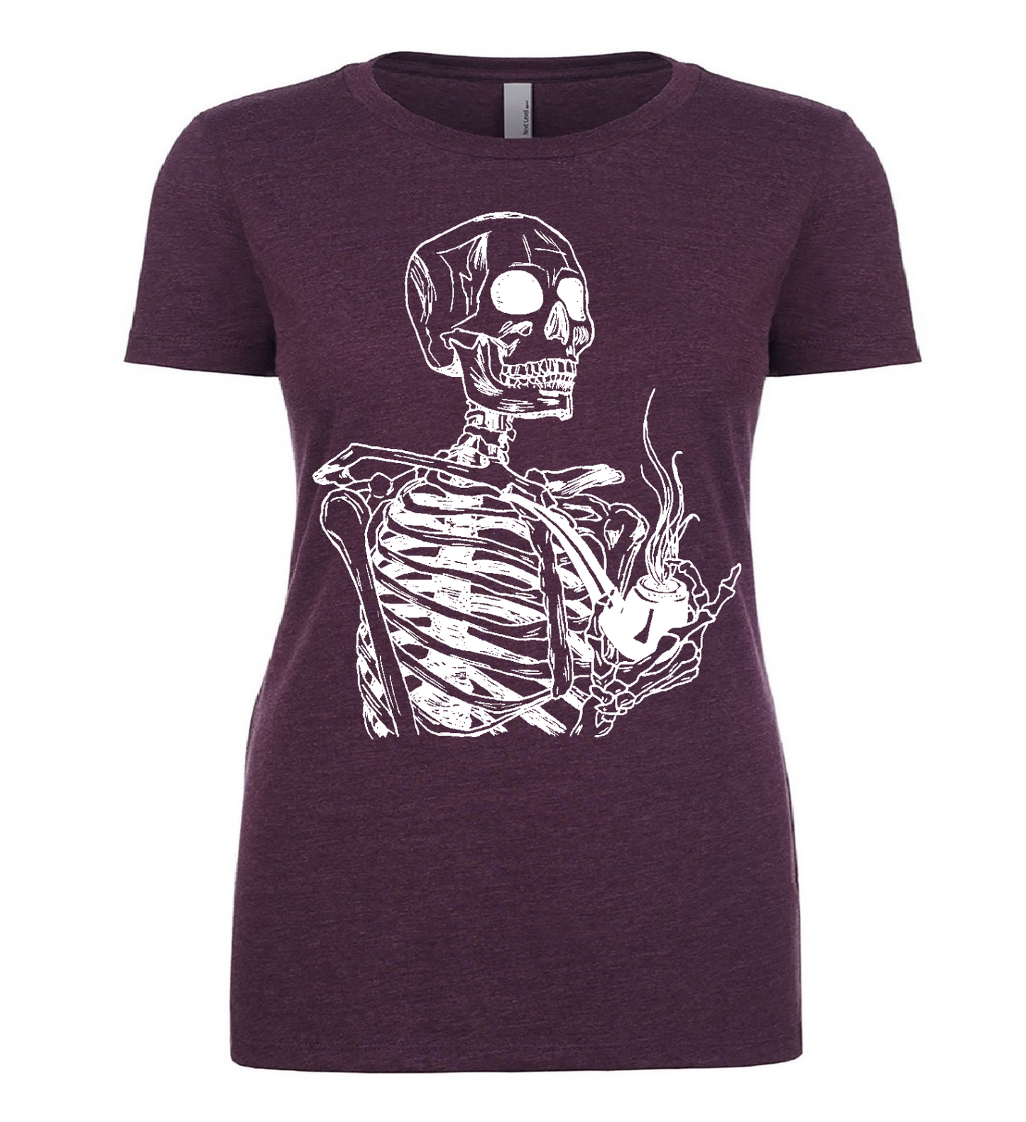 Skeleton Smoking a Pipe Ladies T Shirt